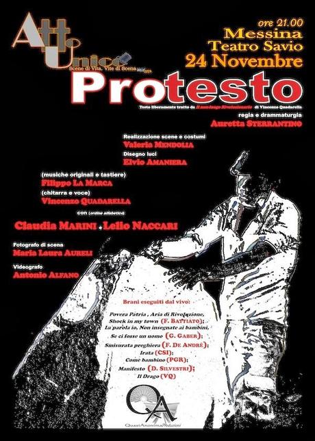 AL TEATRO SAVIO DI MESSINA LA PIE'CE TEATRALE “PROTESTO”