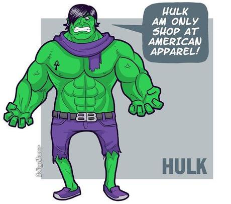 Hipster Superheroes Hulk