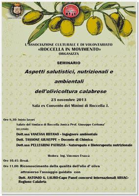 Roccella J.: Aspetti salutistici, nutrizionali e ambientali dell'olivicoltura calabrese.