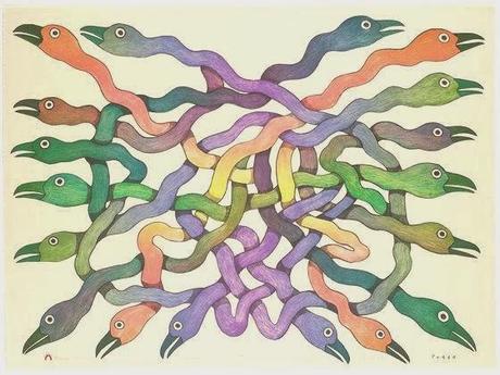 BELLISSIMI PATTERNS E MOTIVI INUIT NELLE OPERE DI KENOJUAK ASHEVAK BELLISSIMI PATTERNS E MOTIVI INUIT NELLE OPERE DI KENOJUAK ASHEVAK