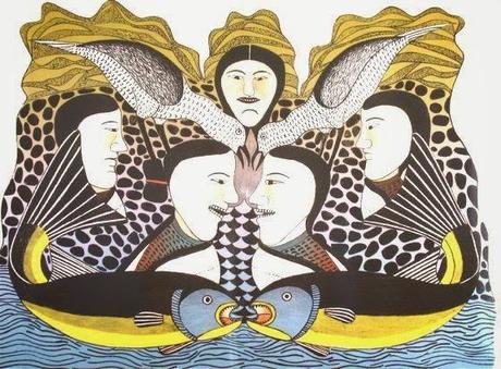 BELLISSIMI PATTERNS E MOTIVI INUIT NELLE OPERE DI KENOJUAK ASHEVAK BELLISSIMI PATTERNS E MOTIVI INUIT NELLE OPERE DI KENOJUAK ASHEVAK