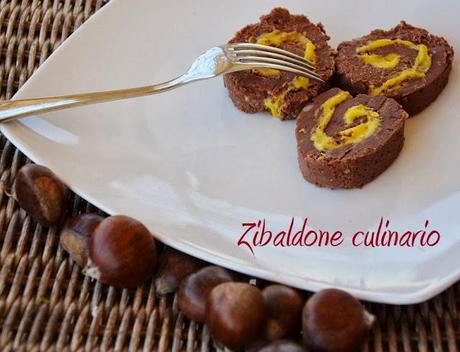 Girelle di castagne farcite con zabaione al rum Girelle di castagne farcite con zabaione al rum