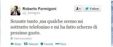 Tweet Roberto Formigoni