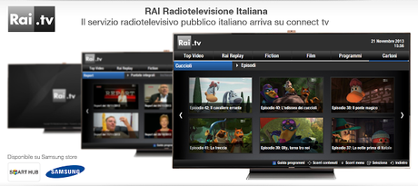 Arriva l’Applicazione Rai.tv per Samsung Smart tv Apps