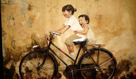 happy children bicycle