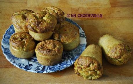 Muffin integrali salati con broccoli e carote [Savory wholeme... carote, broccoli, patate, latte, noce moscata, pepe, latte, carrots, potatoes, milk, nutmeg