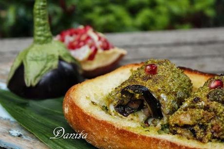 Involtini di pesce spatola con melanzane e melagrana Involtini di pesce spatola con melanzane e melagrana