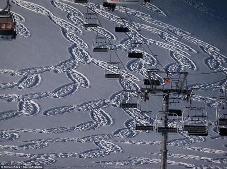 Decorative: Mr Beck's snow art has become an annual treat for locals and holidaymakers