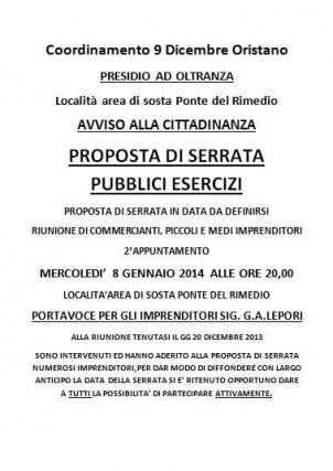 Oristano: a breve serrata generale? La proposta dei Forconi del movimento 9 di dicembre Oristano serrata generale