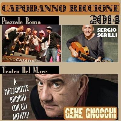 Capodanno a Riccione con Mirko Casadei Beach Band, Sergio Sgrilli, fuochi d`artificio e brindisi di mezzanotte.