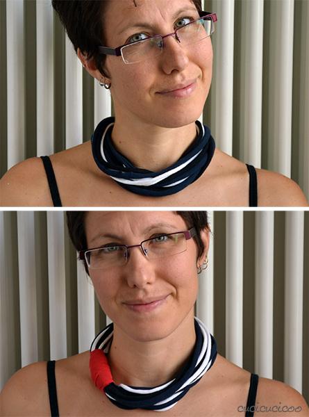 Tutorial: Super easy no-sew t-shirt sleeve necklace