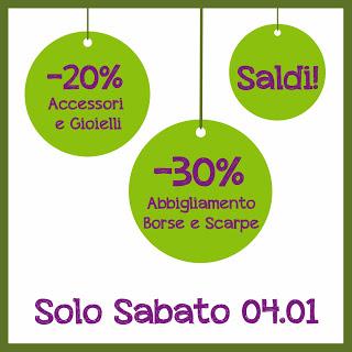 Sabato 4 gennaio iniziano i SALDI!