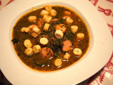 Zuppa di cavolo nero, alla euge - Tuscan cabbage soup - Soupe de chou noir de Tuscane