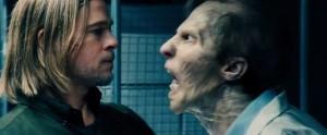 Brad Pitt invidioso di uno zombie in World War Z