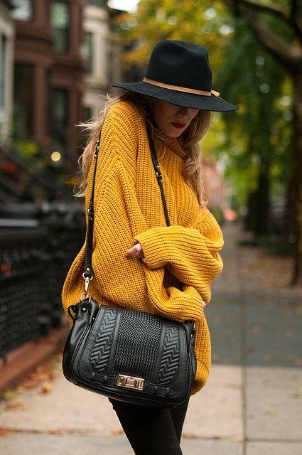 chunky mustard sweater... perfect for fall!