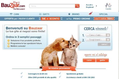 Bauzaar: l'ecommerce per cani e gatti Bauzaar: l'ecommerce per cani e gatti