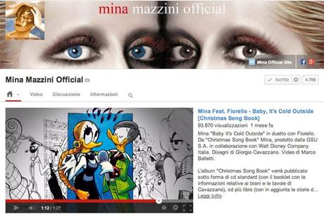 Anche Mina sbarca su YouTube e si affida a BuzzMyVideos