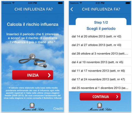Screenshot 2014 01 21 14.53.10 582x500 Quanto rischiamo di beccare linfluenza? Beh cè un App anche per questo si chiama Meteo Influenza !!