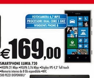 Nokia Lumia 720 all'interessante prezzo di 169 euro da Auchan
