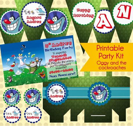 Printable Party Kit: Oggy e i maledetti Scarafaggi.