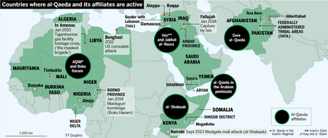 I Paesi dove opera al-Qaeda