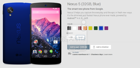Nexus 5 Blu Nexus 5   6 nuovi colori in arrivo???