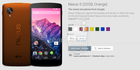 Nexus 5 arancione Nexus 5   6 nuovi colori in arrivo???
