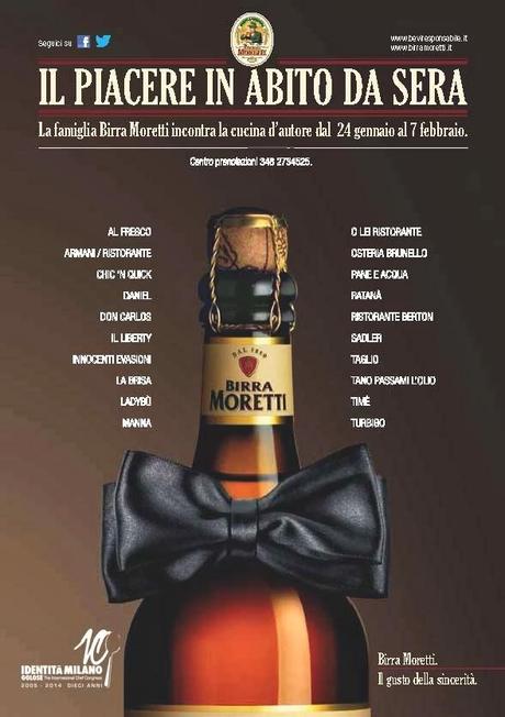 Birra Moretti veste in abito da sera il piacere della birra a tavola