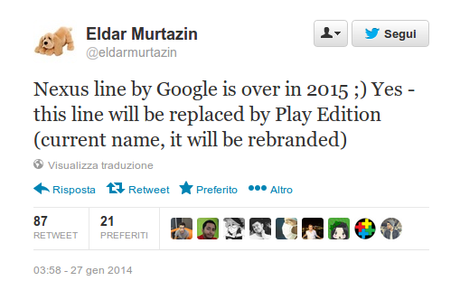 Screenshot from 2014 01 27 145851 La Gamma Nexus Potrebbe Terminare lAnno Prossimo news Play Edition Google Experience google Gamma Nexus Screenshot from 2014 01 27 145851 La Gamma Nexus Potrebbe Terminare lAnno Prossimo news Play Edition Google Experience google Gamma Nexus