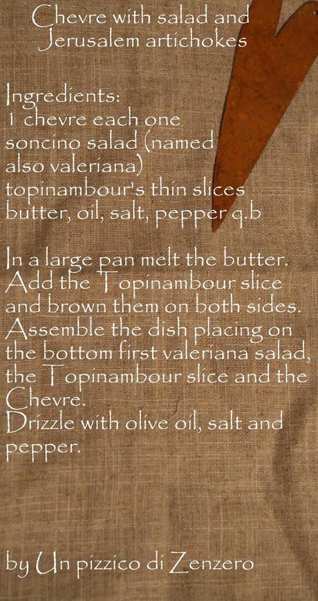 CHEVRE SU LETTO DI SONCINO E TOPINAMBOUR - RICETTA CHEVRE SU LETTO DI SONCINO E TOPINAMBOUR - RICETTA