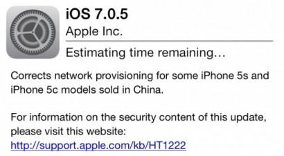 iphone705 410x225 Apple rilascia iOS 7.0.5 (che riguarda gli iPhone venduti in Cina) iOS 7 Apple aggiornamento 