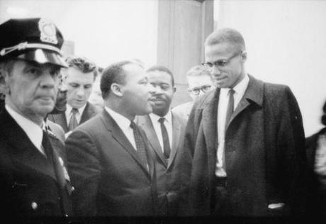 King con Malcolm X, prima di una conferenza stampa, 26 marzo 1964