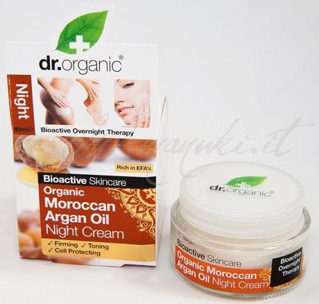 Recensione Dr. Organic Crema notte all'olio di Argan e crema giorno al Cocco