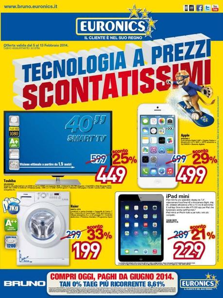 volantino 0 [Sfoglia Volantino Euronics] iPhone 5, iPad Mini e Moto G in offerte Tecnologia a Prezzi Scontatissimi da Euronics Bruno