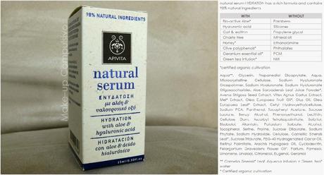 Apivita - Natural serum, Hydration with aloe and hyaluronic acid: review