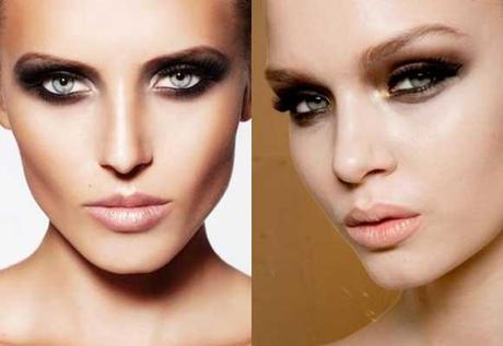 trucco occhi nero / marrone