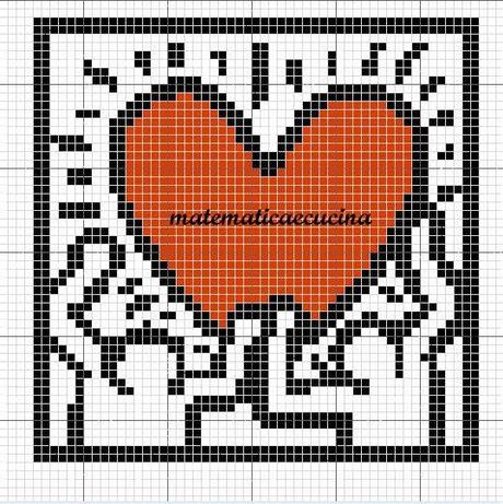 il Cuore di Keith Haring - free cross stitch pattern