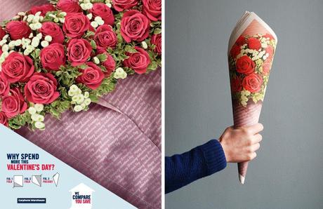 Carphone-warehouse-newspaper-flower-bouquet-valentine-day
