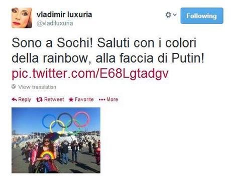 Vladimir Luxuria arrestata a Sochi: sventolava la bandiera “gay è ok”
