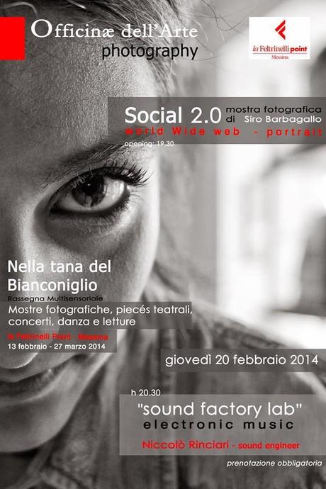 locandina dell'evento “WWW PORTRAIT” E “SOUND FACTORY LAB” AL FELTRINELLI POINT MESSINA