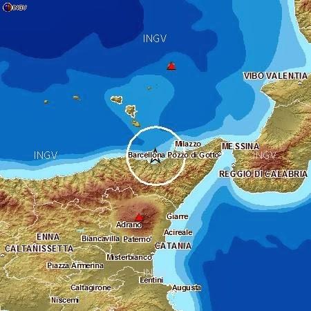 Golfi di Patti e Milazzo SCOSSE DI TERREMOTO TRA MESSINA E CALTANISSETTA