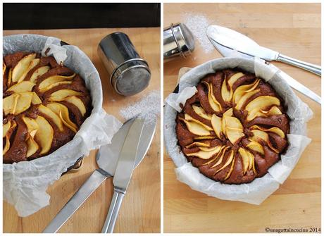 Torta al cioccolato e mele senza farina