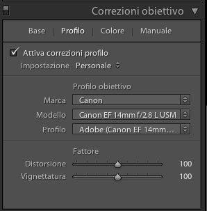 E' possibile ingannare Lightroom sul profilo della lente