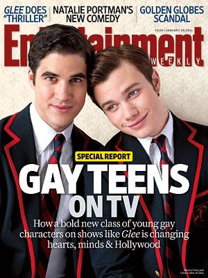 Chris Colfer e Darren Criss di GLEE su Entertainment Weekly