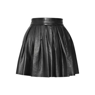Alice   Olivia Pleated leather skirt