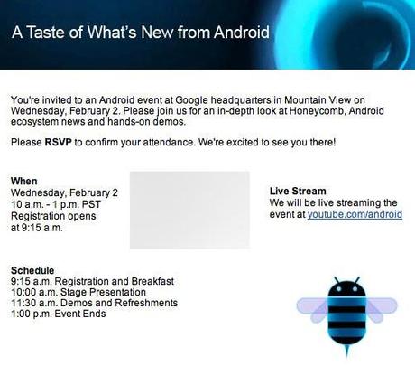 googleevent Google: evento per Honeycomb fissato il 2 Febbraio