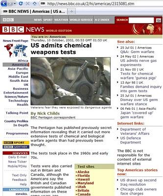 Gli Stati Uniti ammettono esperimenti con armi chimiche e biologiche su militari e cittadini ignari
