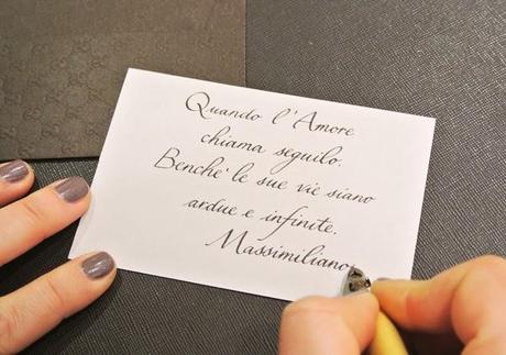 A Bari boutique Gucci S.Valentino e calligrafia