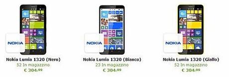 Offertona: da Expansys Nokia Lumia 1320 a solo 304,99 € Offertona: da Expansys Nokia Lumia 1320 a solo 304,99 €