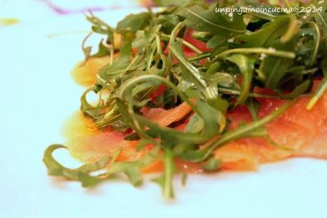 Carpaccio di trota salmonata all'Aperol